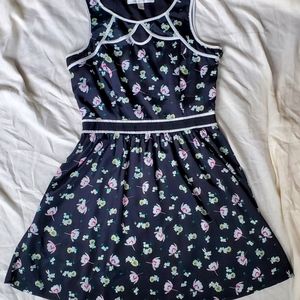 LC Lauren Conrad Black Floral  Keyhole Cut Out Sleeveless Dress Size 8